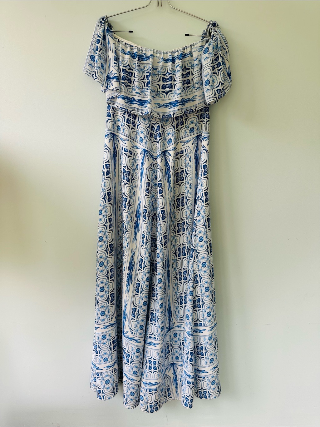 Amanda Uprichard Blue Delilah Maxi Dress M